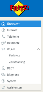 Fritzbox Menu WLAN